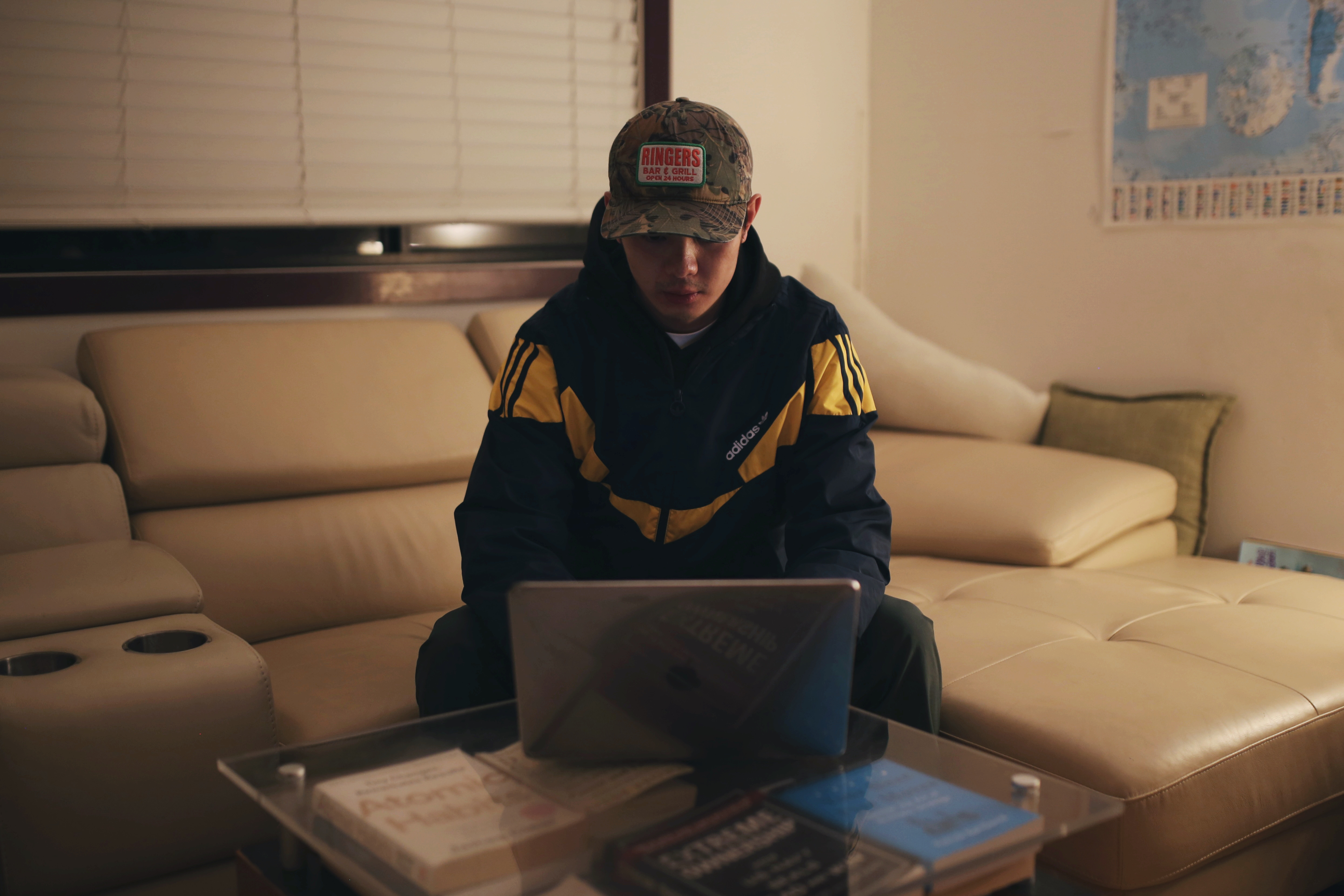 Jeremy working late at night